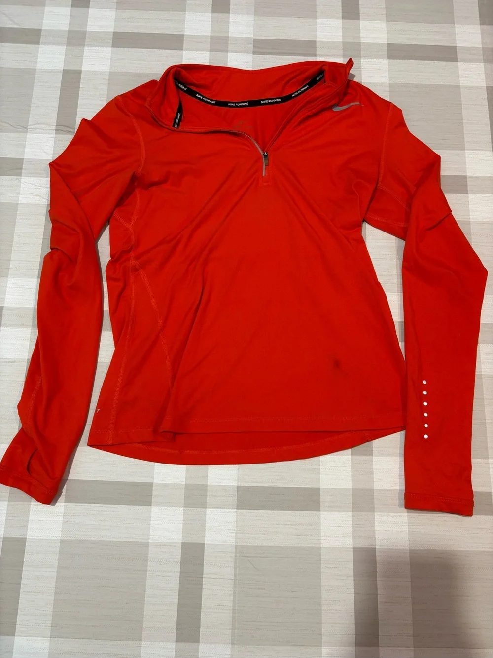 Nike Red Long-Sleeve Quarter Zip Athletic Top